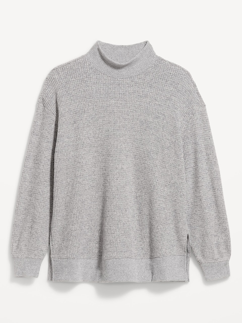 Oversized Mock-Neck Long-Sleeve Top