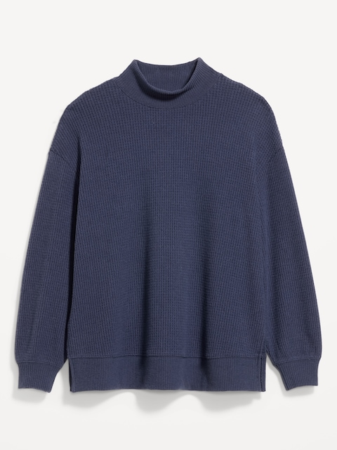Oversized Mock-Neck Long-Sleeve Top