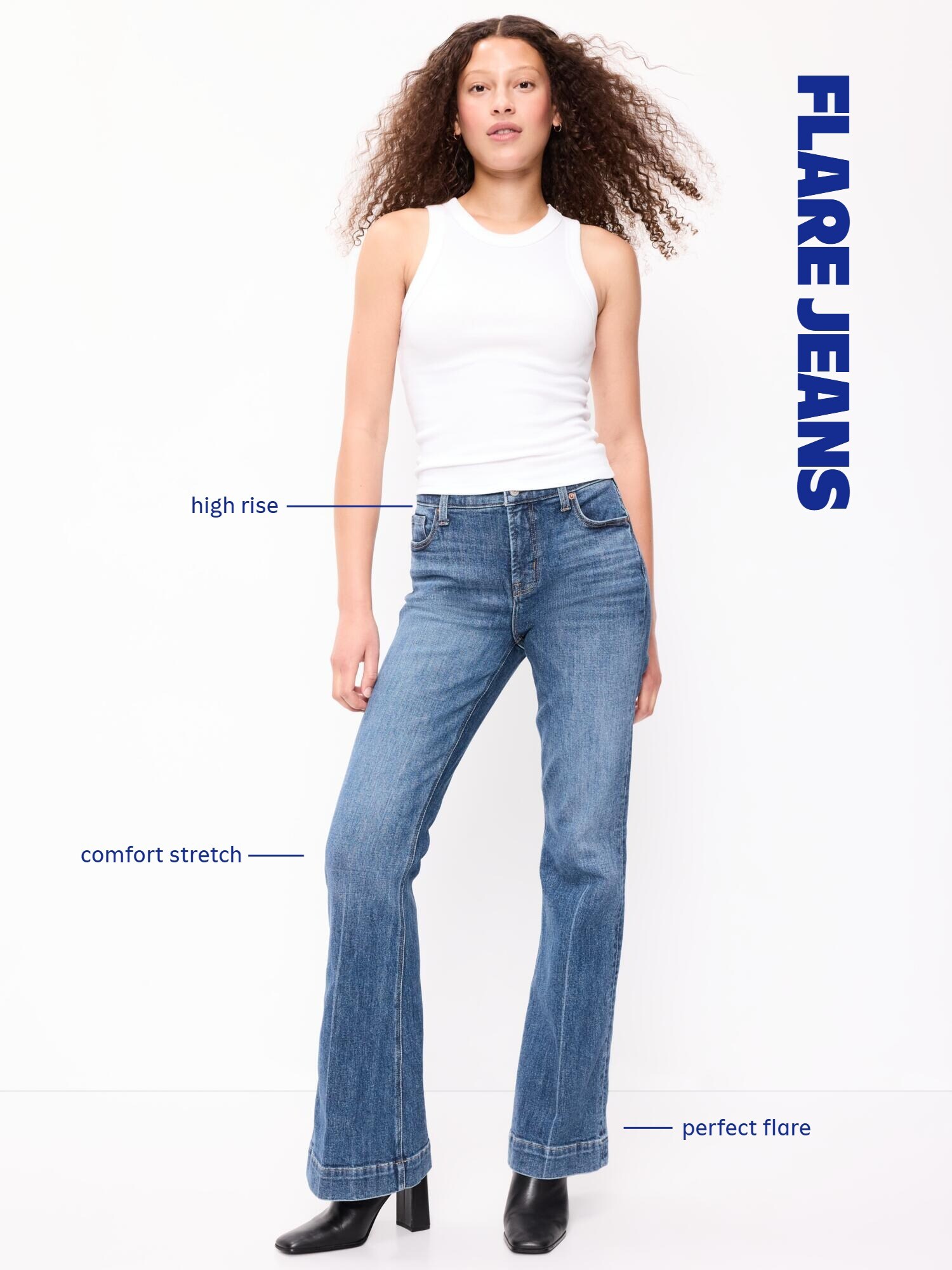 Женские джинсы Old Navy High-Waisted Flare, цвет: Bernie — фото 5