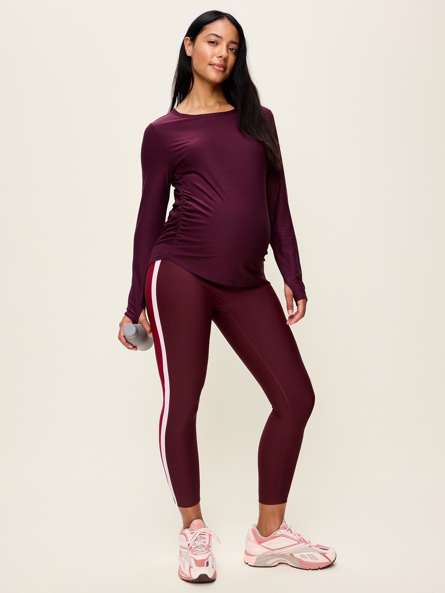 Женские леггинсы Old Navy Maternity Full-Panel PowerSoft Striped 7/8 Leggings, цвет: Grand Canyon — фото 3