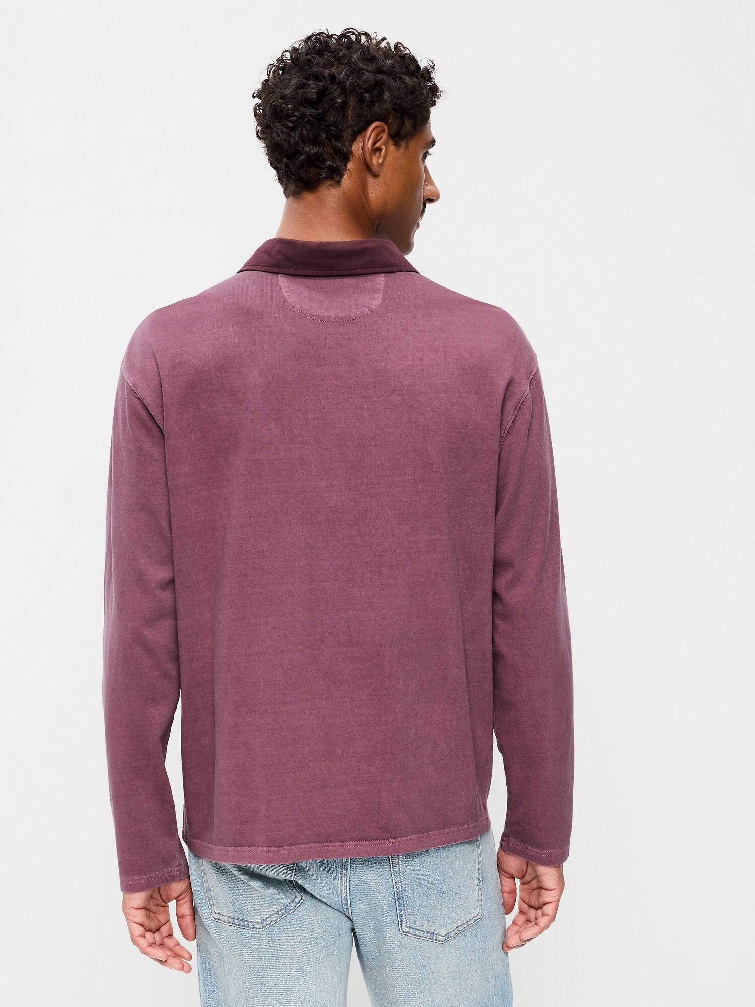 Мужское поло Old Navy Long-Sleeve Rugby Polo, цвет: Ravenswood — фото 2