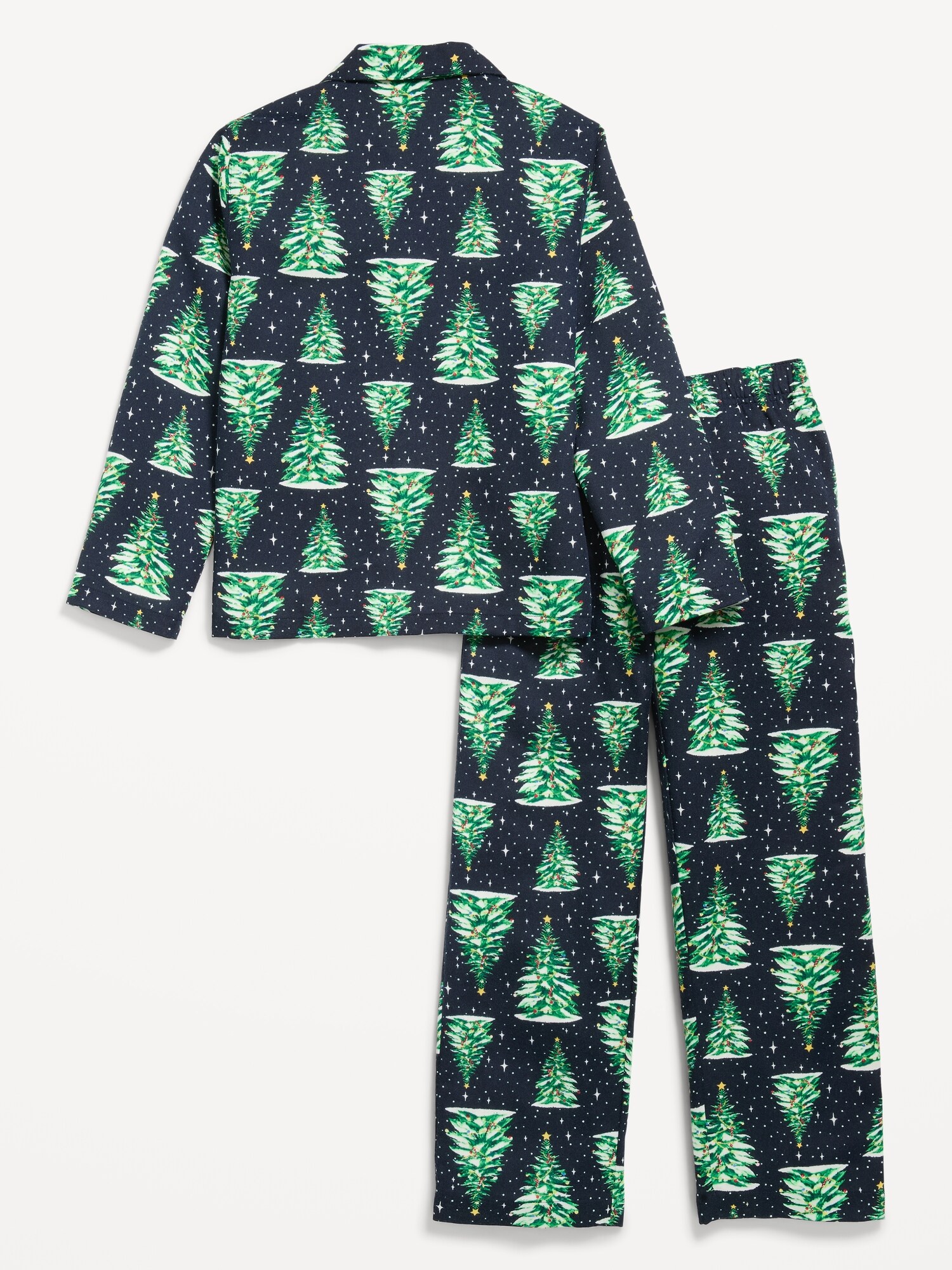 Пижамный комплект Gender-Neutral для детей, фланель — Old Navy, цвет: Christmas Trees (Match The Fam!) — фото 2