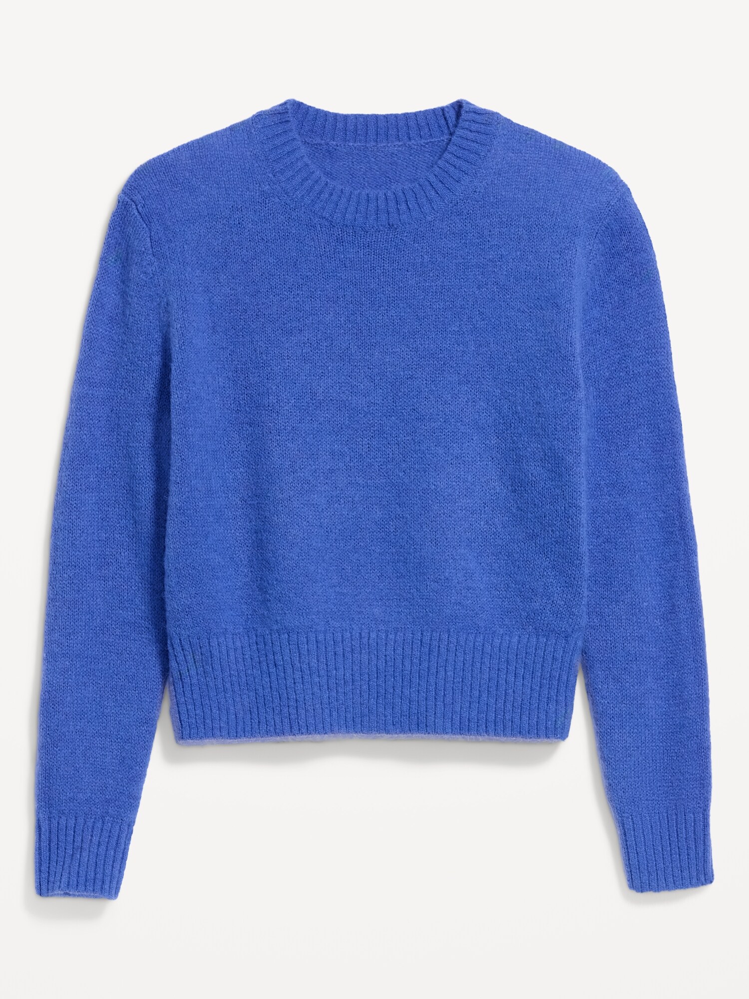 Женский укороченный свитер Old Navy Cozy из смеси шерсти с круглым вырезом, цвет: Синий — фото 4