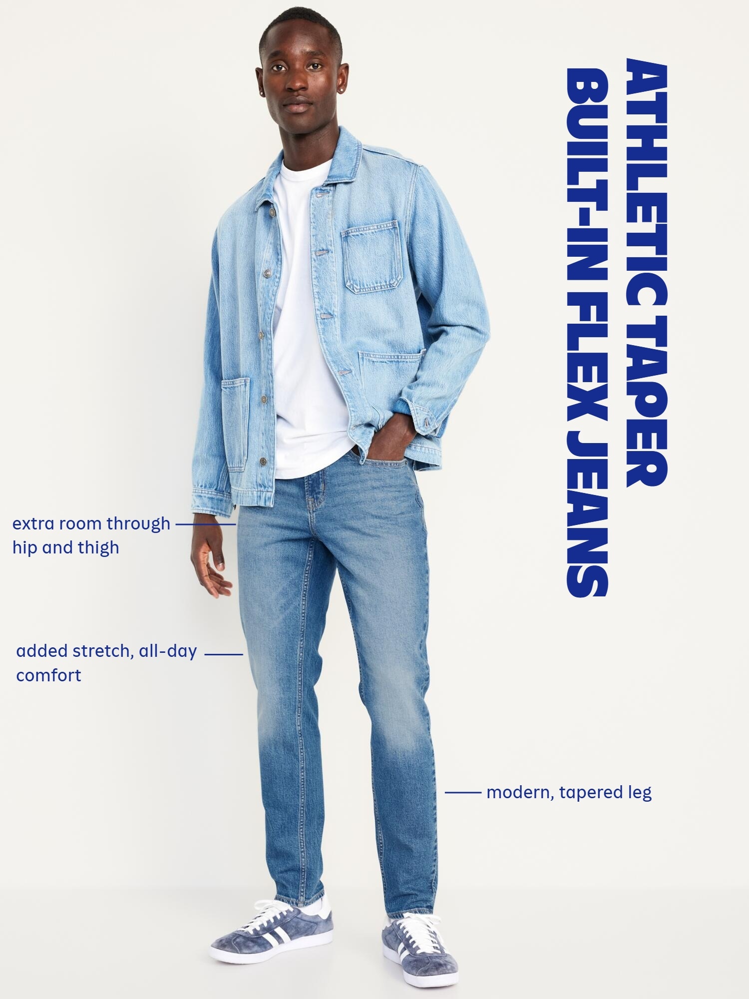 Athletic Taper Built-In Flex Black Jeans