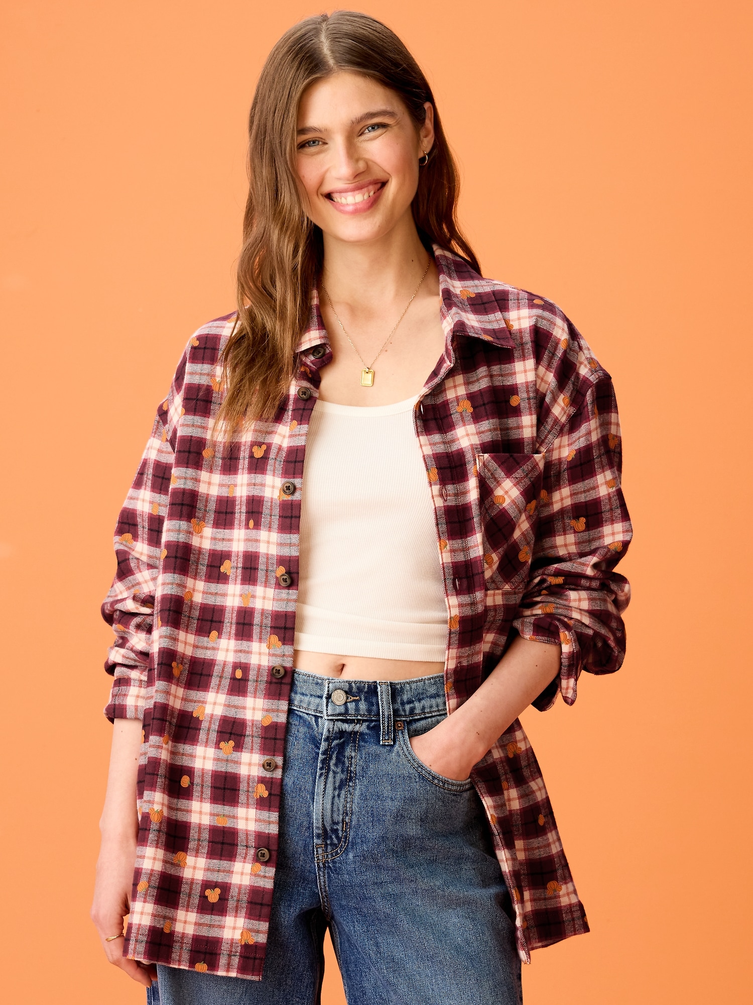 Old Navy x Disney Mickey Mouse Flannel Shirt for Adults