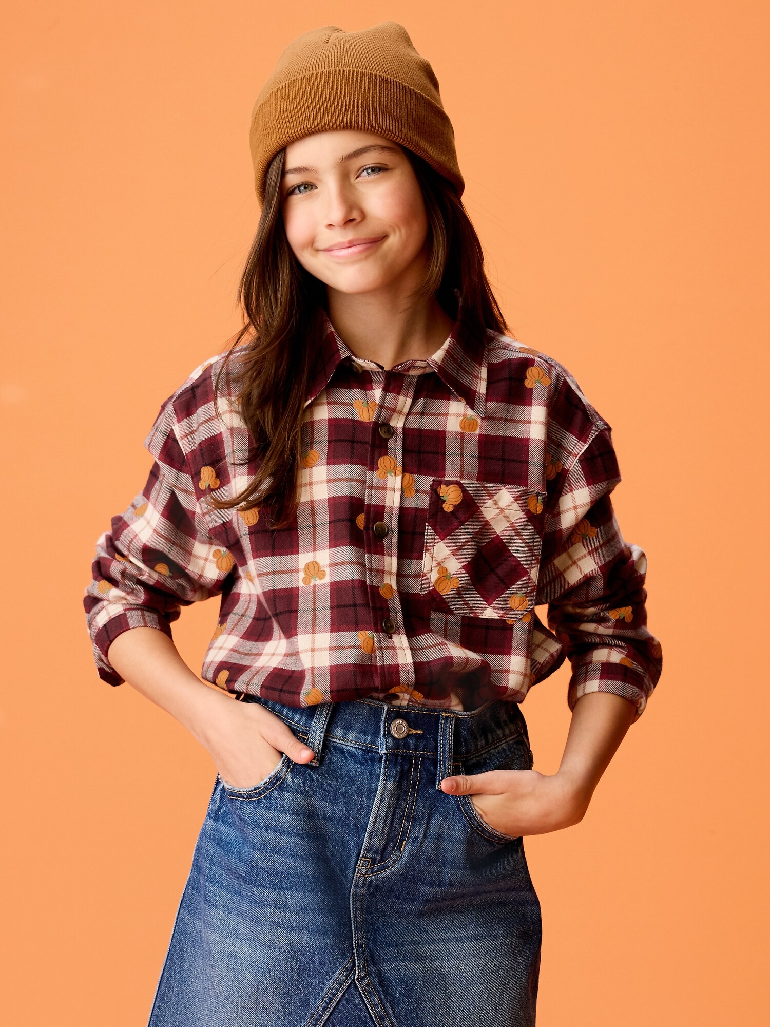 Детская рубашка Old Navy x Disney Mickey Mouse Oversized Flannel Gender-Neutral, цвет: Клетчатый — фото 3