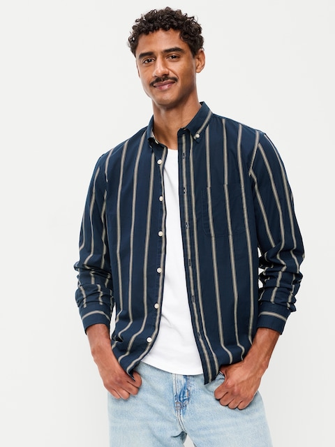 Classic Fit Everyday Striped Poplin Shirt