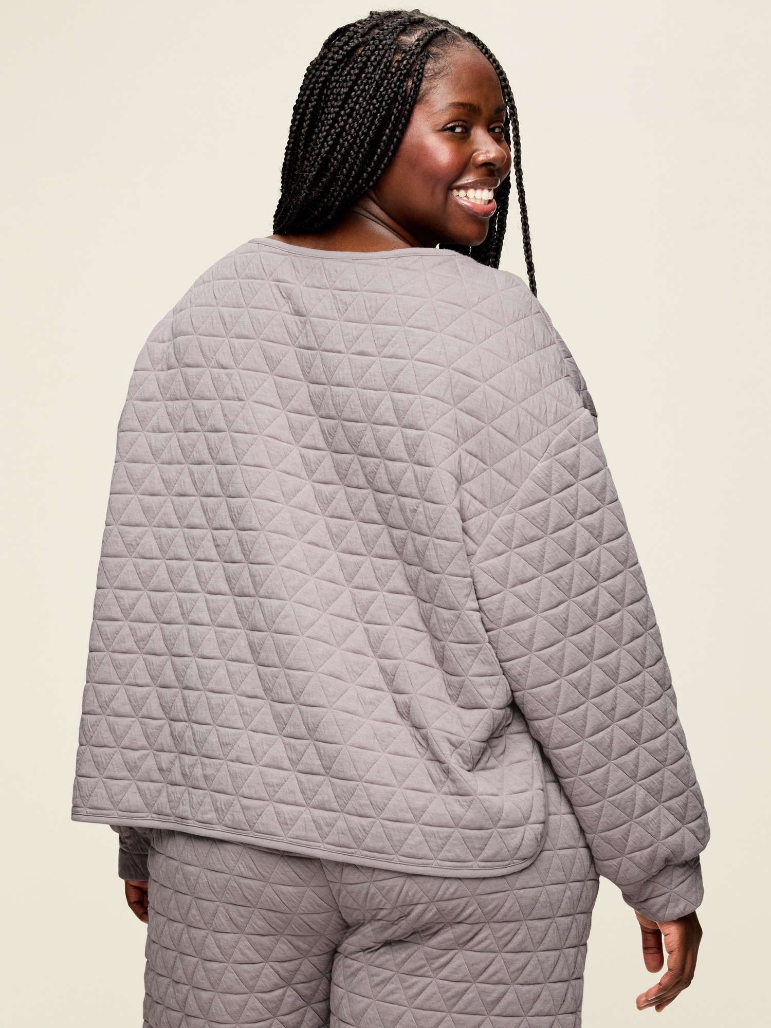 Quilted Bounce Fleece Boatneck Sweatshirt