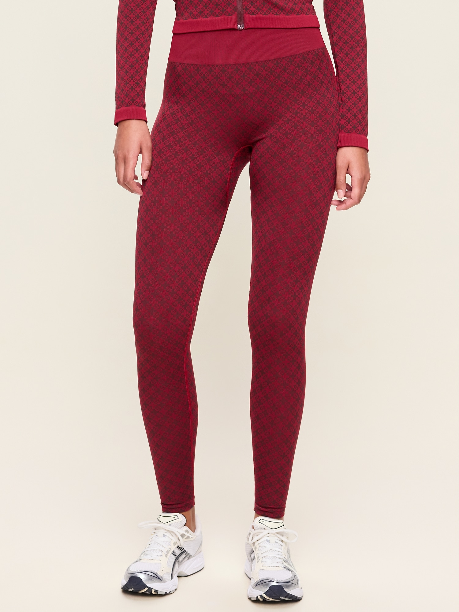 High-Waisted Seamless Jacquard Leggings
