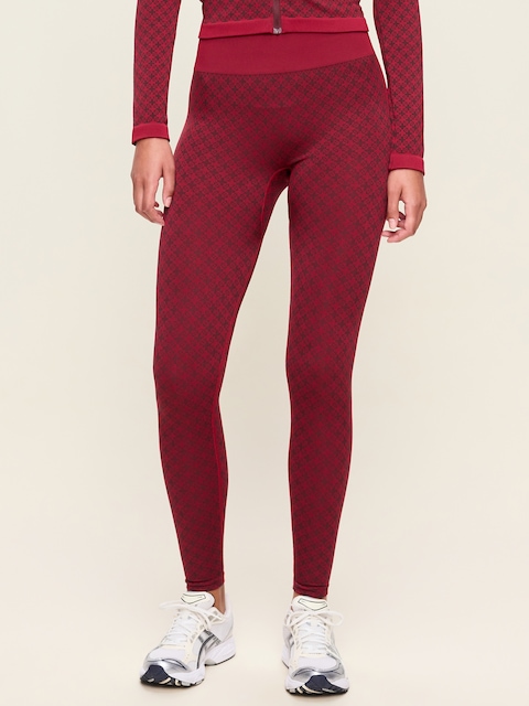 High-Waisted Seamless Jacquard Leggings