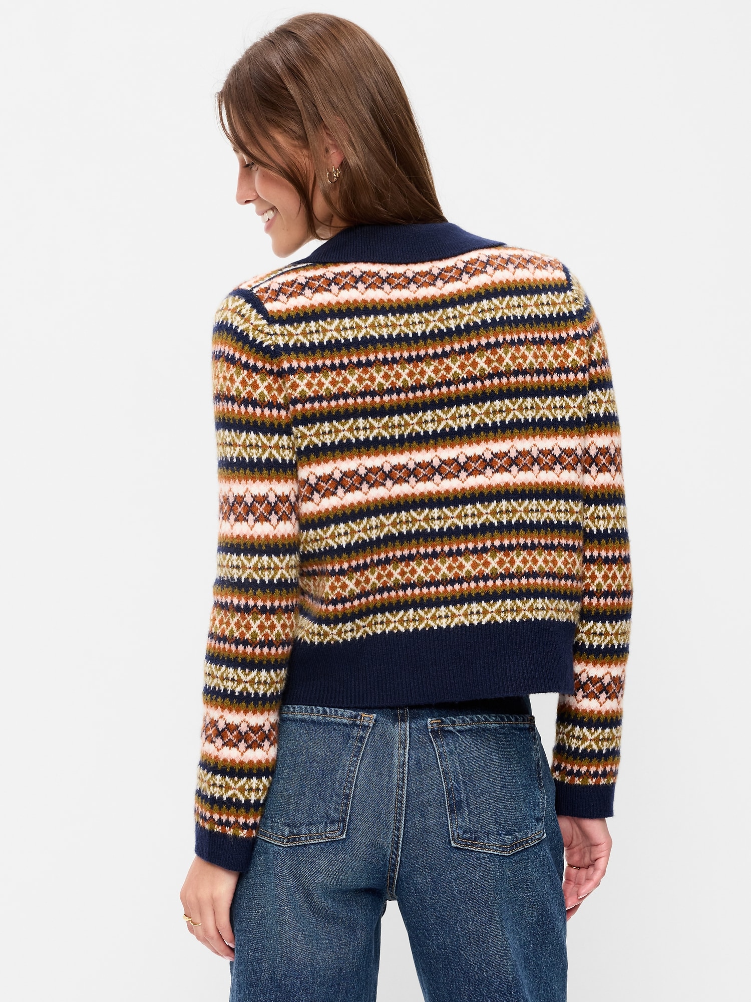 SoSoft Split-Neck Collar Long-Sleeve Sweater