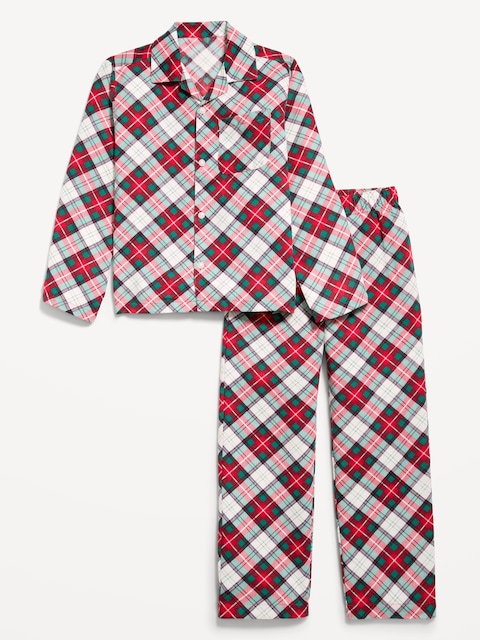 Gender-Neutral Printed Flannel Pajama Pants Set for Kids