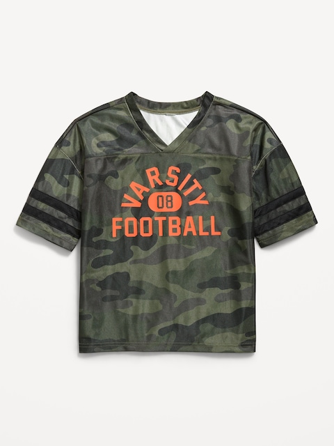 Oversized Football-Style Lifestyle Jersey T-Shirt for Boys