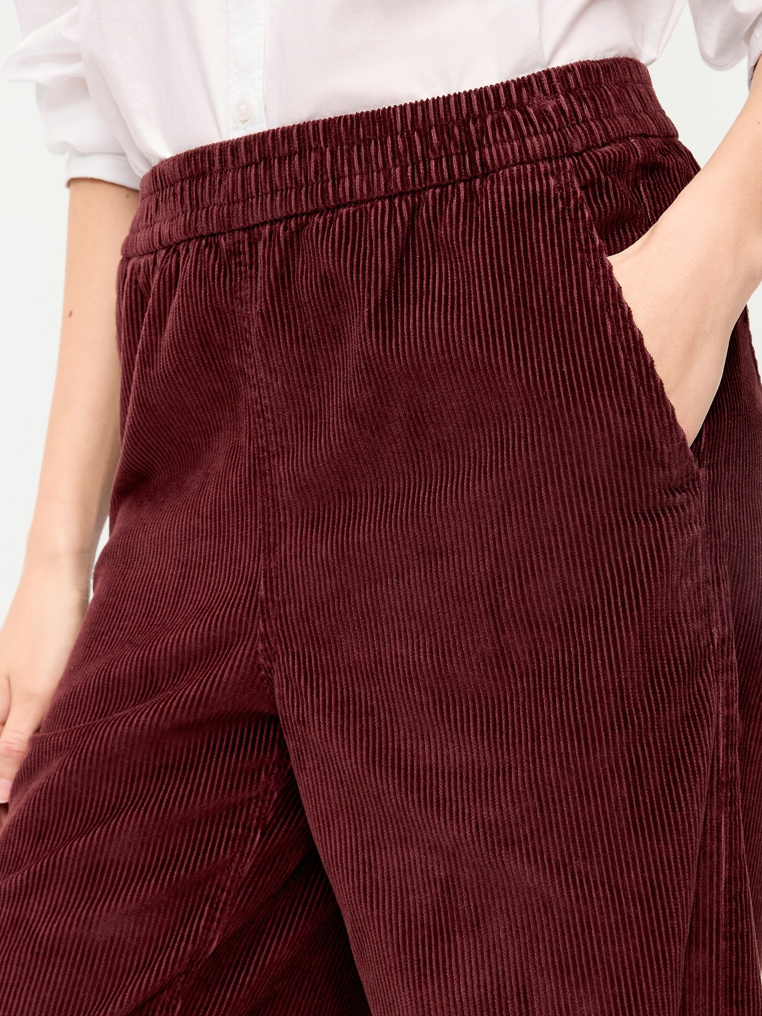 High-Waisted Baggy Wide-Leg Corduroy Pants