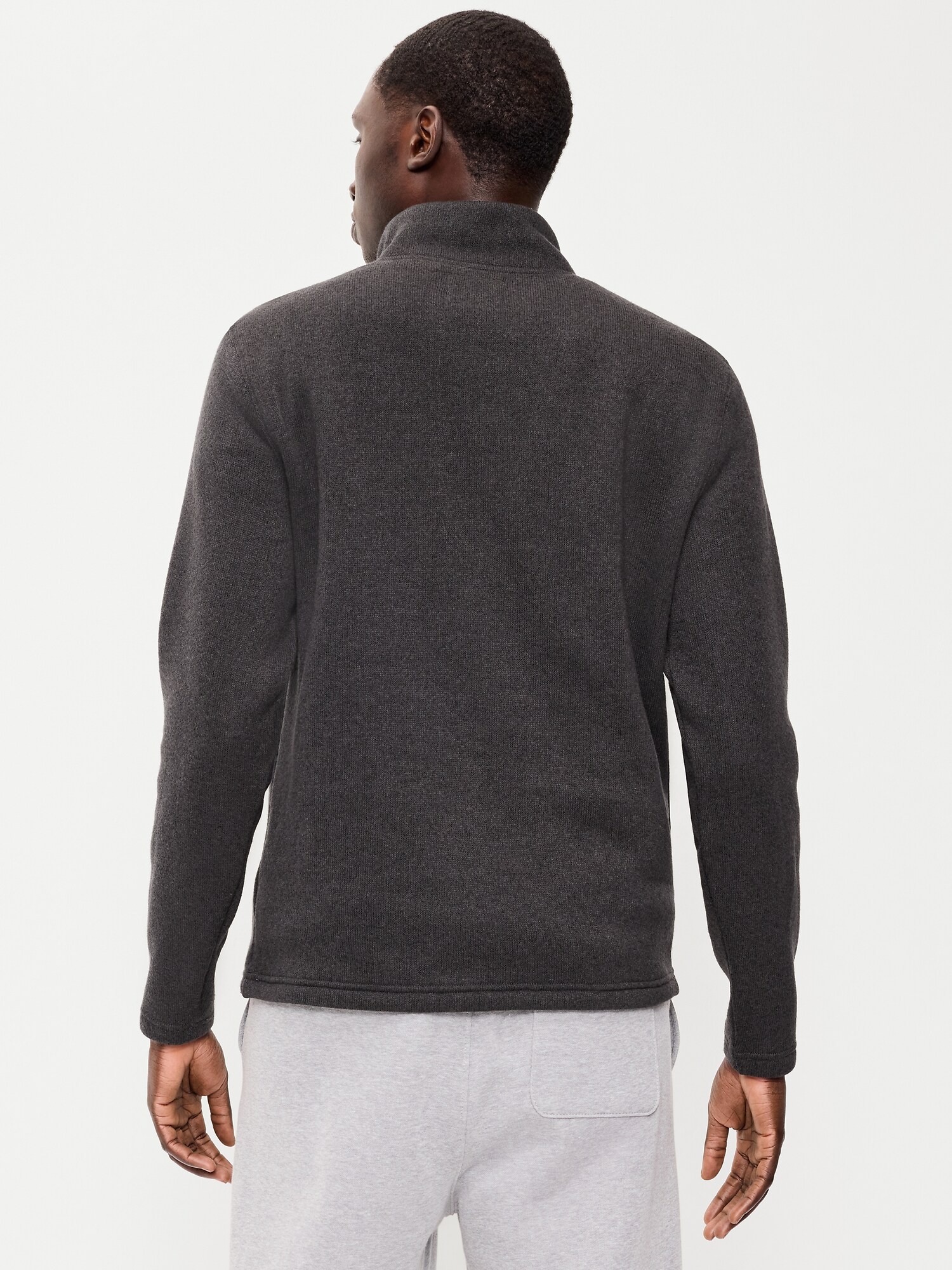 Мужской свитер Old Navy Sweater Fleece Quarter-Zip, цвет: Чёрный — фото 2