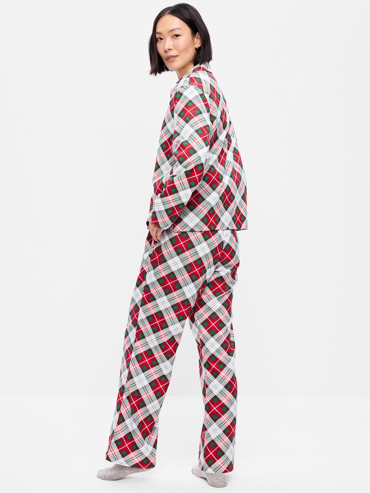 Printed Flannel Pajama Pant Set for Women