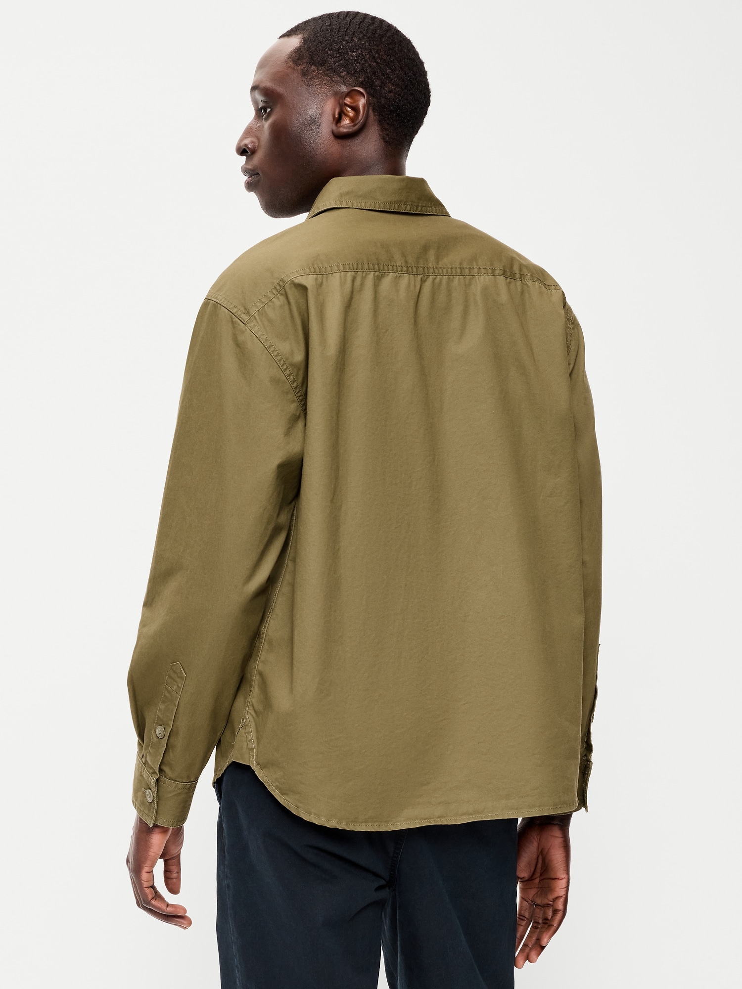 Loose Fit Long-Sleeve Twill Shirt