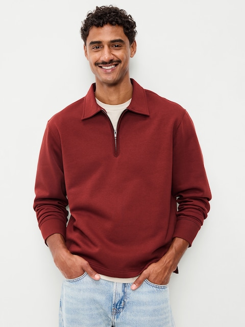 Collared Fleece Quarter-Zip Pullover