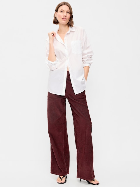 High-Waisted Baggy Wide-Leg Corduroy Pants