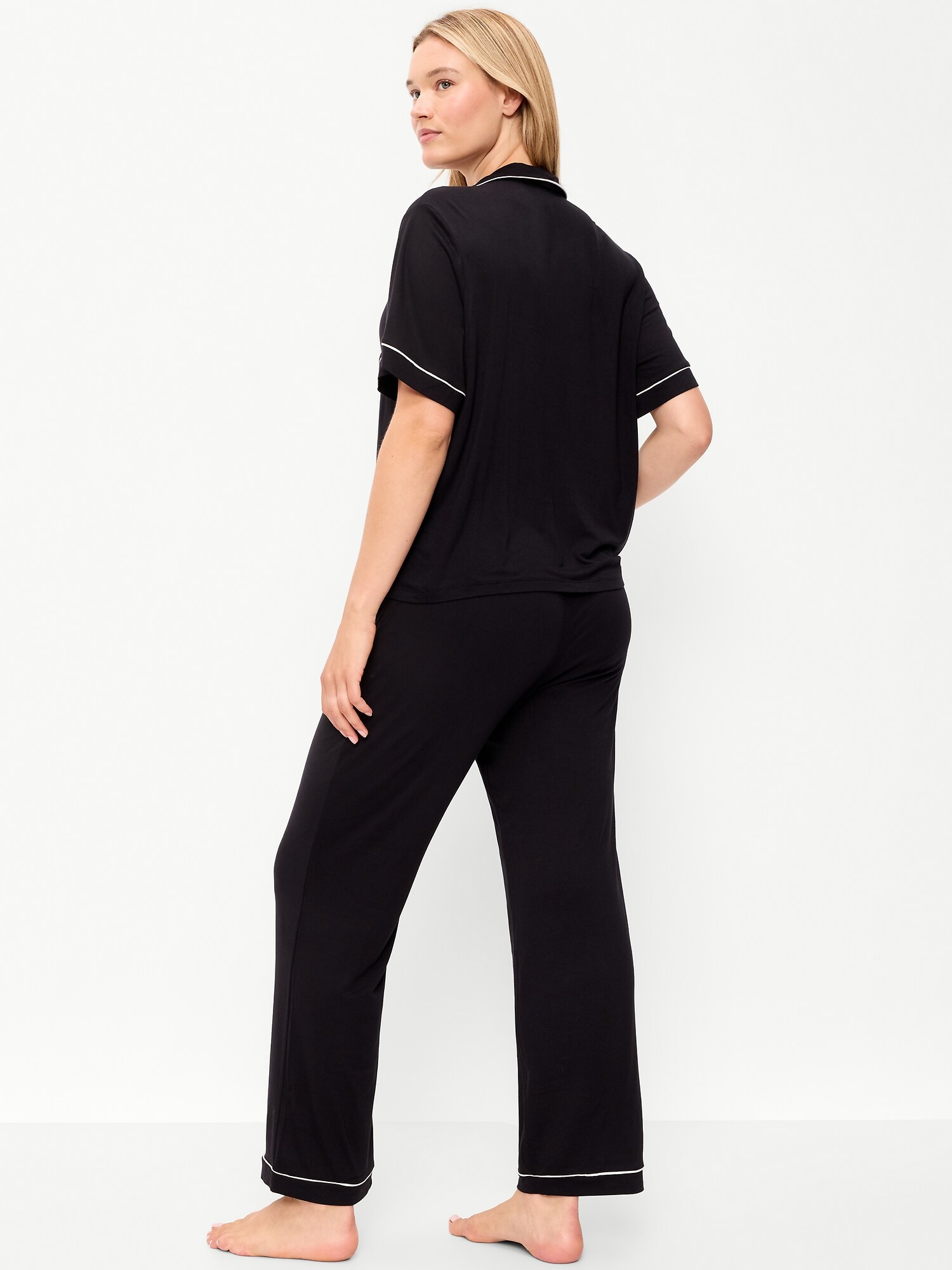 Женские брюки Old Navy Sunday Sleep Knit Jersey Pant Set, цвет: Чёрный — фото 5