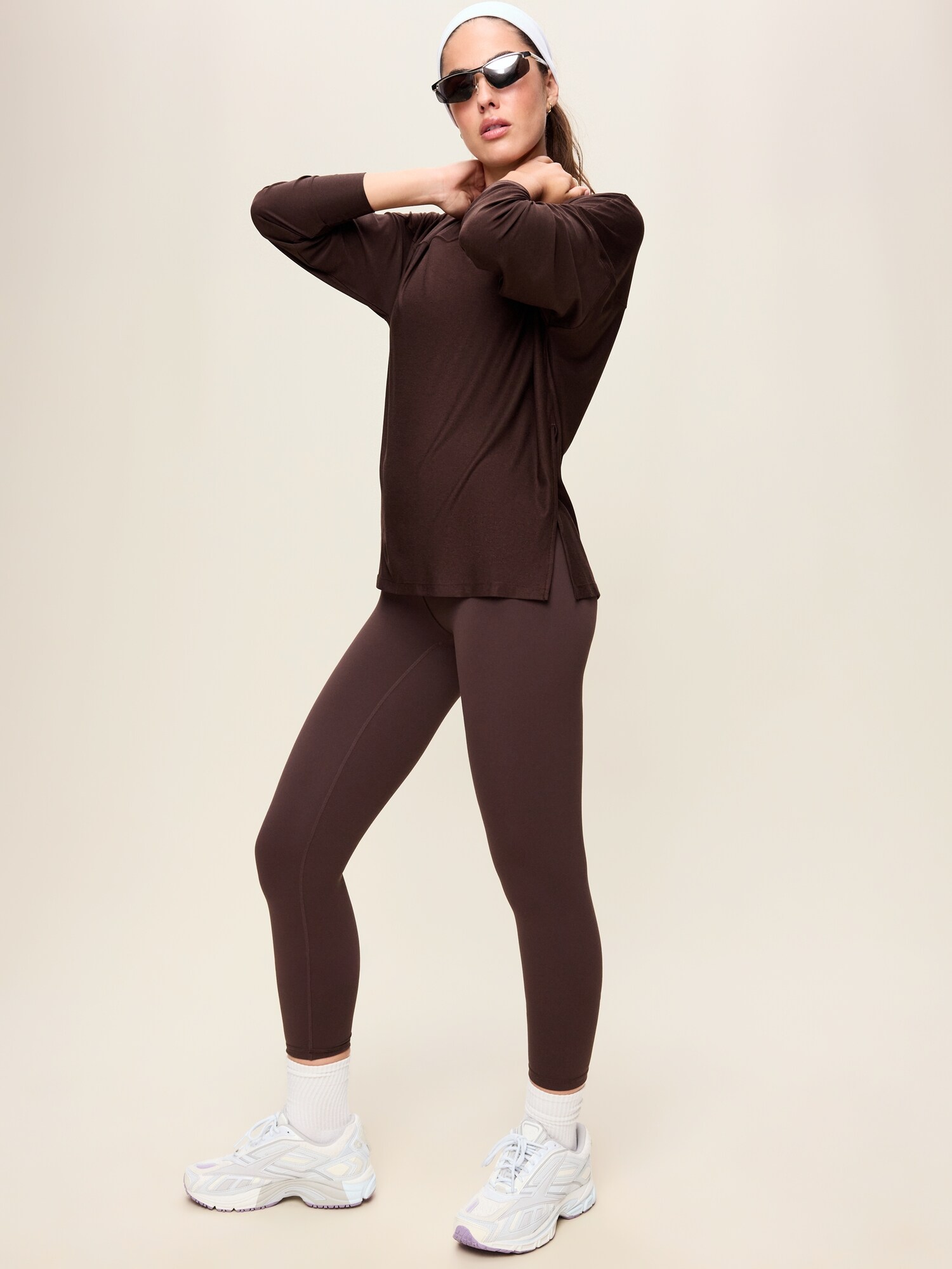Женская туника Old Navy CloudMotion с длинным рукавом, цвет: Чёрный кофейный — фото 3