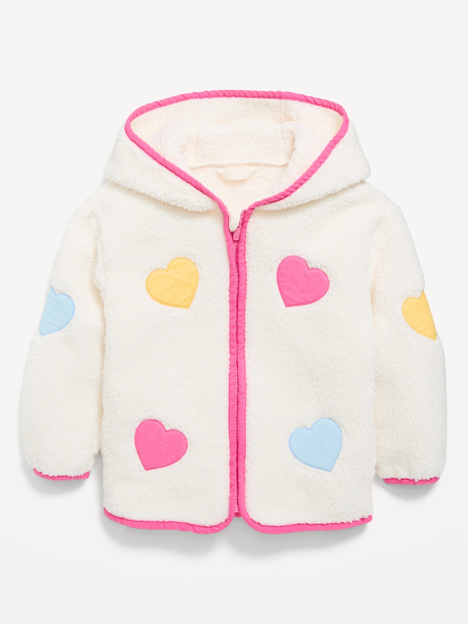 Куртка Old Navy Hooded Sherpa Jacket для девочек-малышей, цвет: Разноцветный — фото 2
