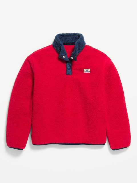 Cozy Sherpa Mock-Neck Pullover for Boys