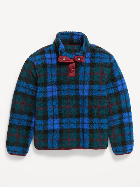 Cozy Sherpa Mock-Neck Pullover for Boys