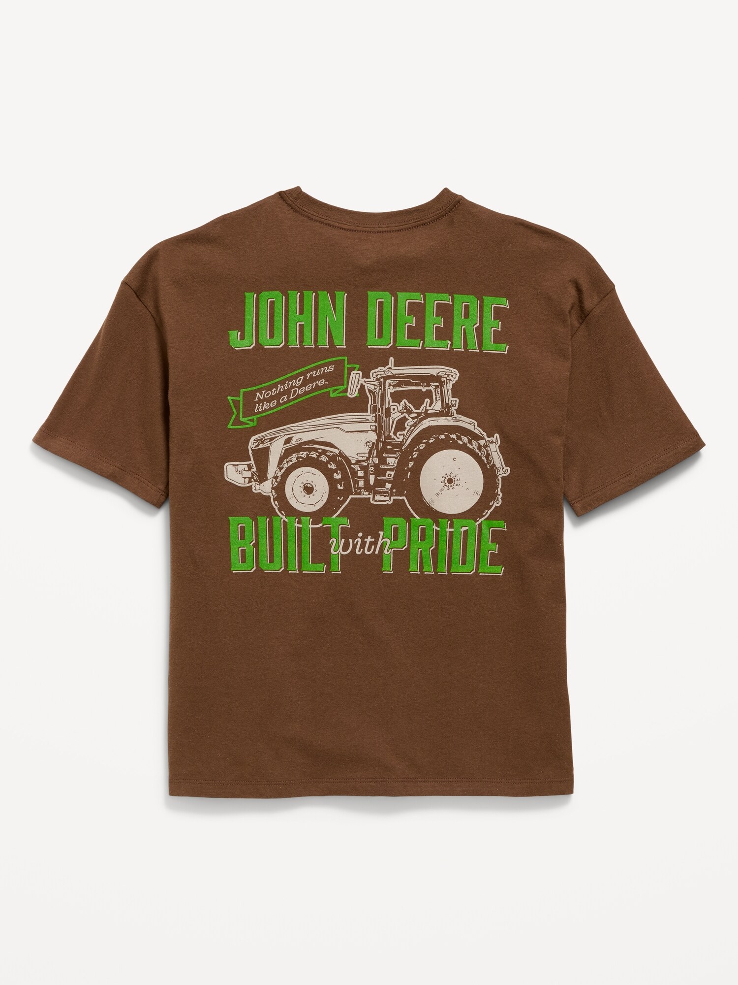 Детская футболка Old Navy John Deere оверсайз унисекс, цвет: Тёмный орех — фото 2