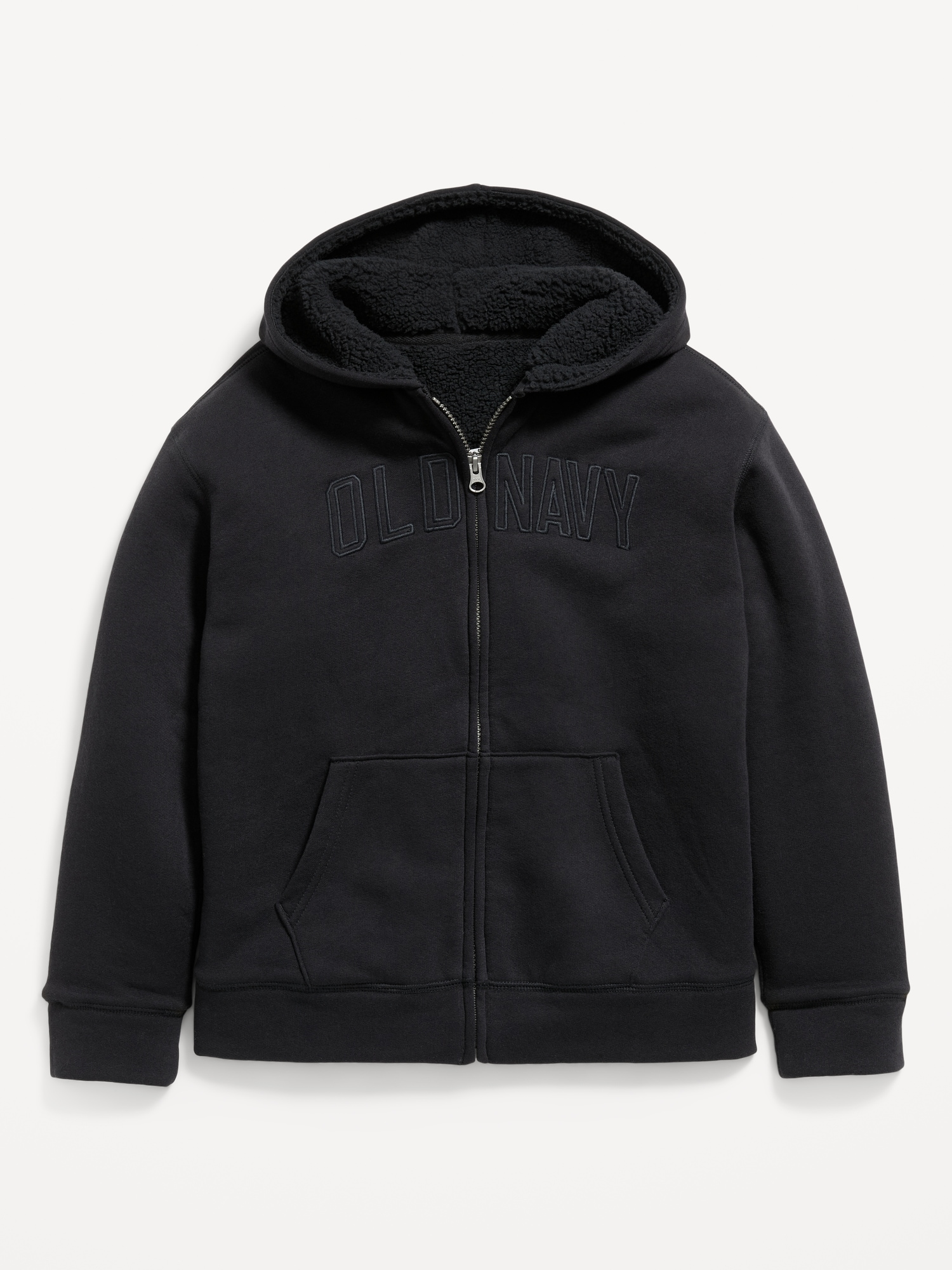 Logo Graphic Sherpa-Lined Fleece Full-Zip Hoodie for Boys
