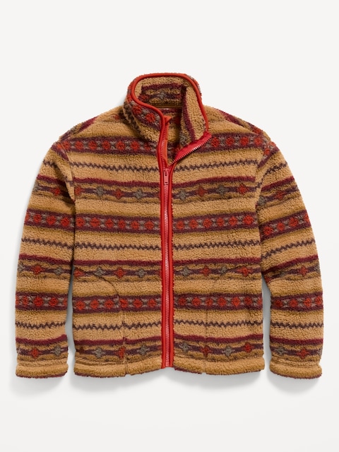 Oversized Sherpa Full-Zip Jacket for Boys