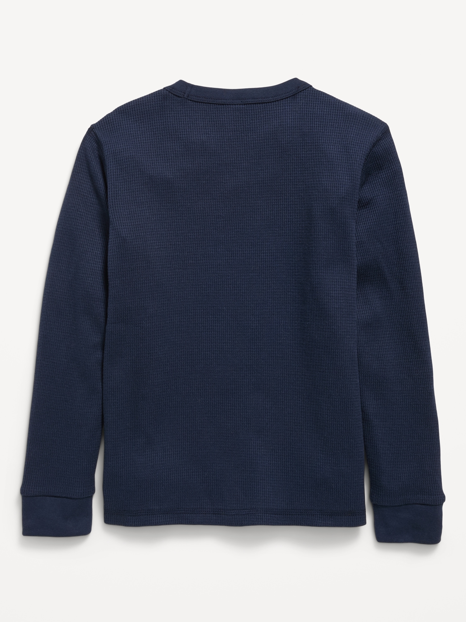 Long-Sleeve Waffle-Knit Logo Graphic T-Shirt for Boys