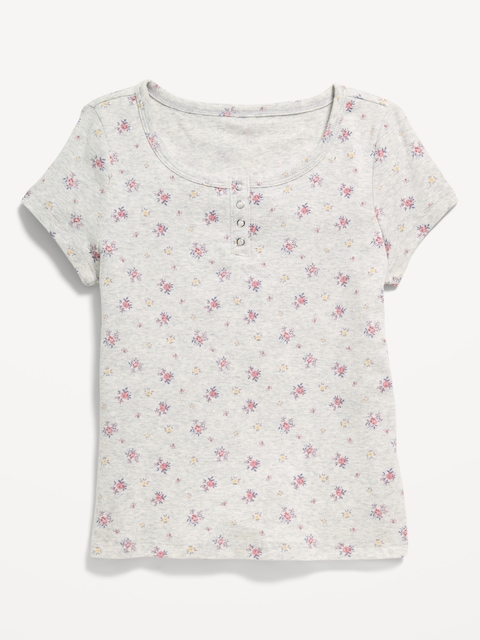 Short-Sleeve Henley Top for Girls