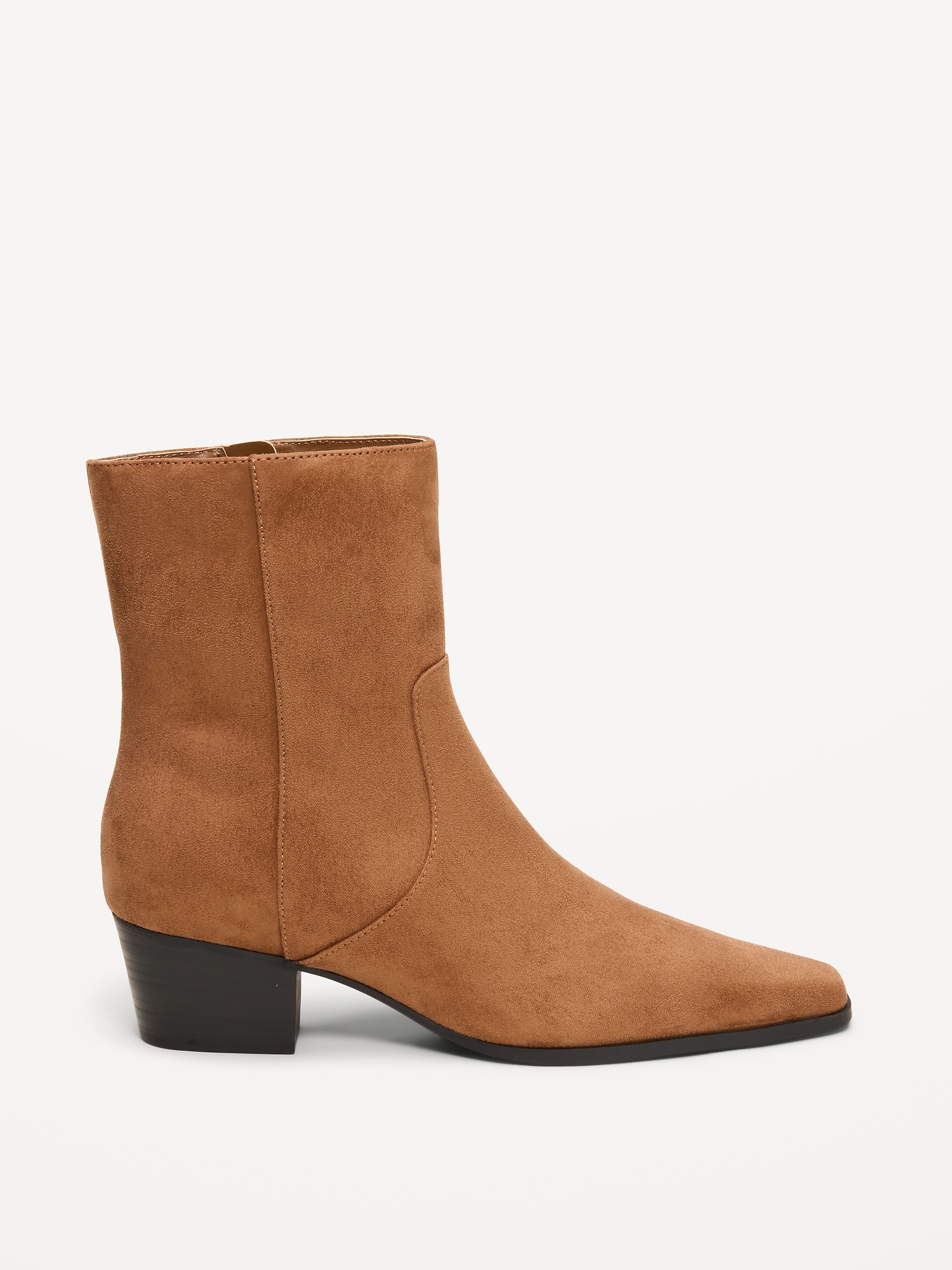 Faux-Suede Low-Heel Booties for Women