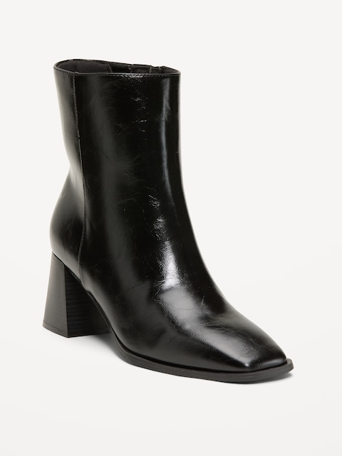 Square-Toe Block-Heel Boots for Women