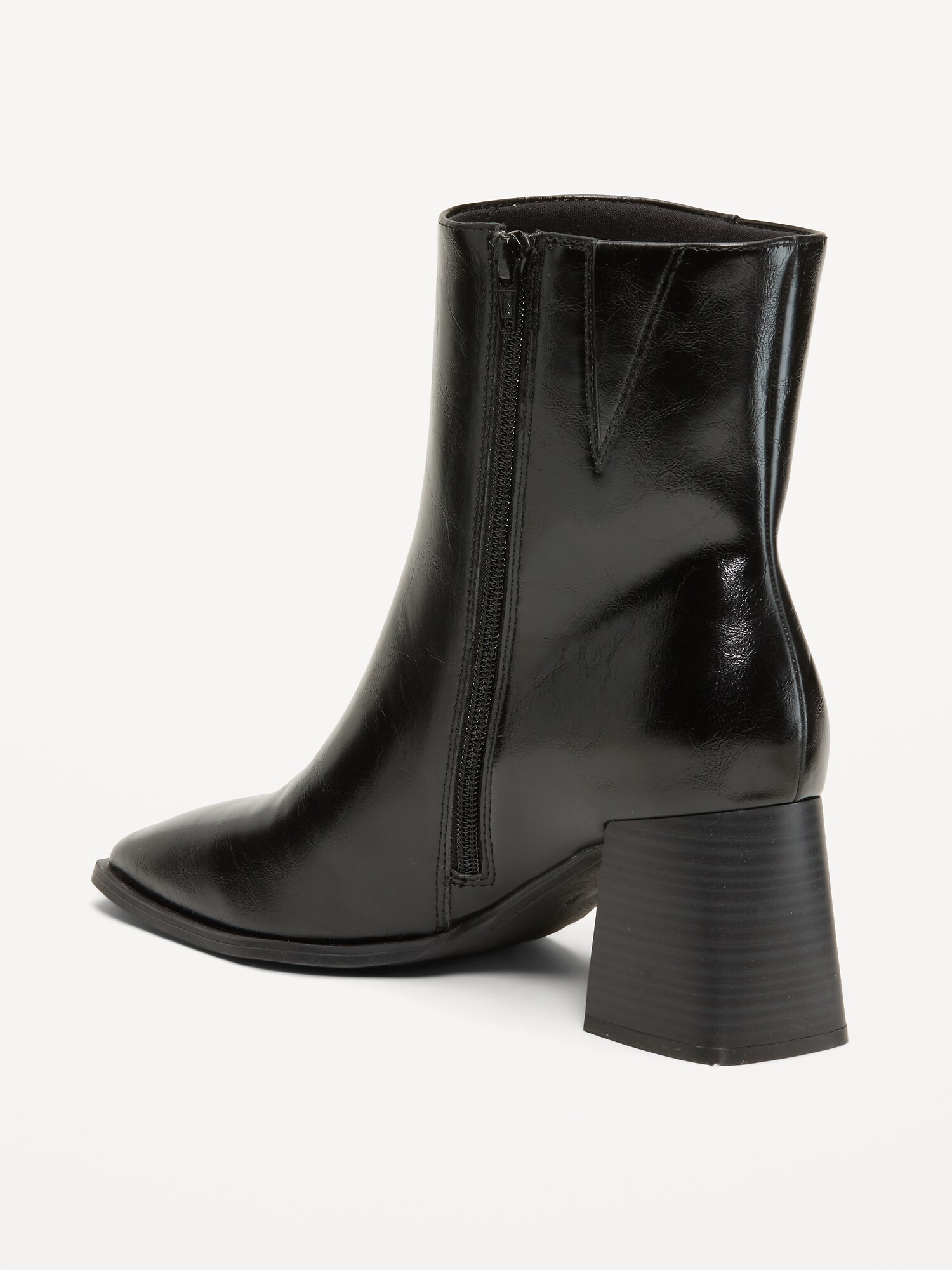 Женские ботинки Old Navy Square-Toe Block-Heel Boots for Women, цвет: Чёрный — фото 4