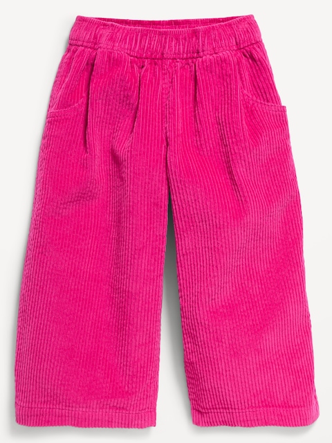 Pull-On Textured Corduroy Wide-Leg Pants for Toddler Girls
