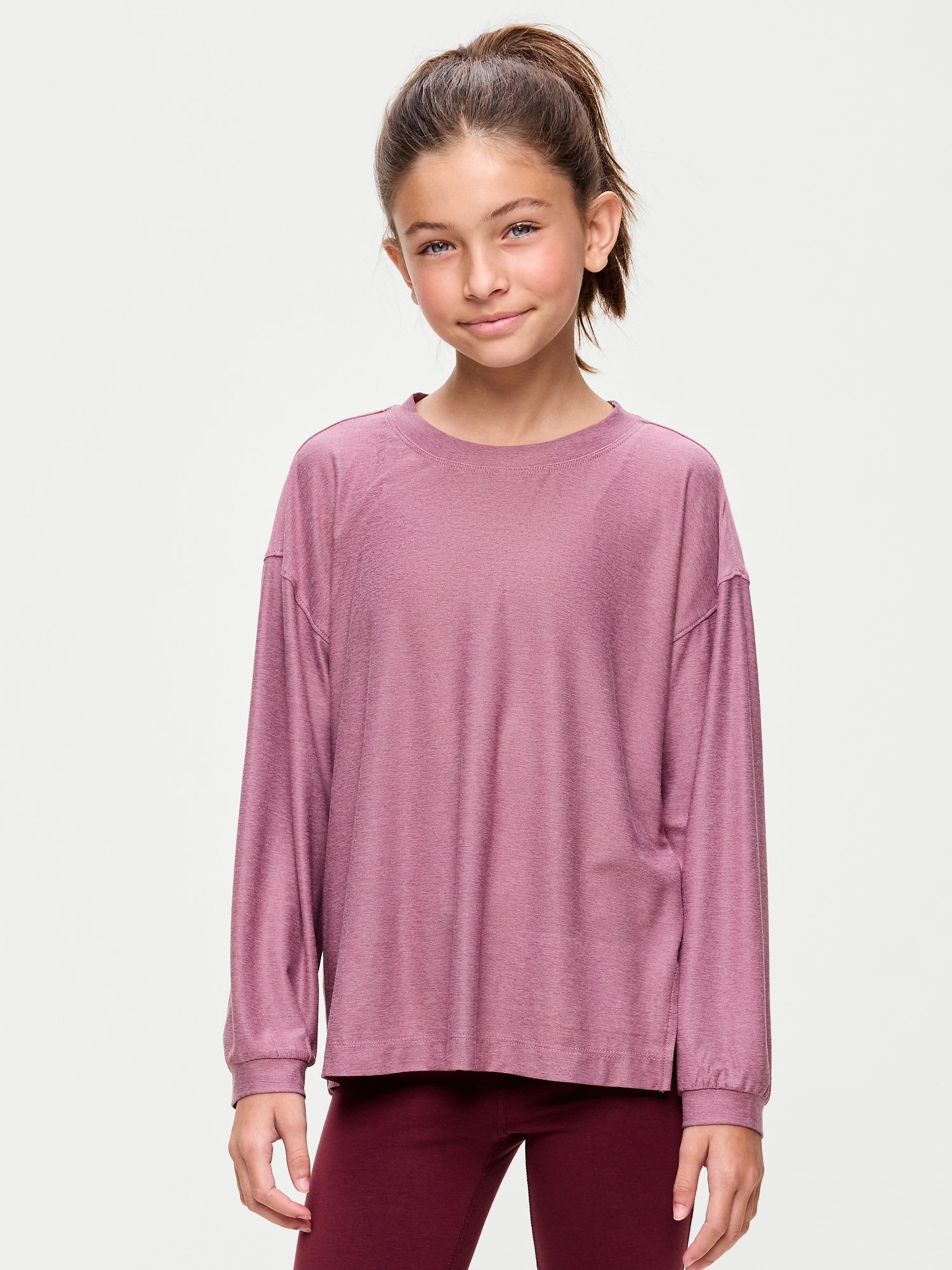 CloudMotion Long-Sleeve Tunic T-Shirt for Girls