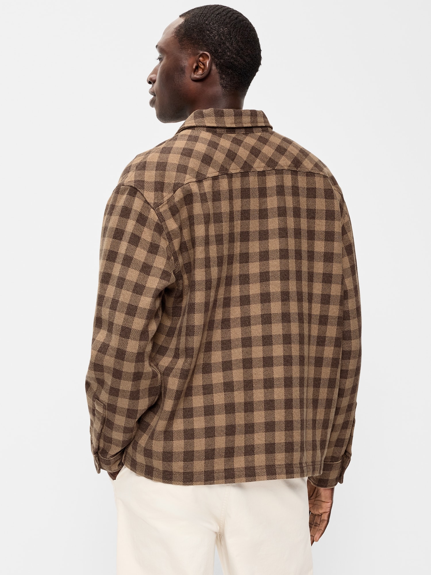 Long-Sleeve Heavyweight Plaid Flannel Pocket Shirt