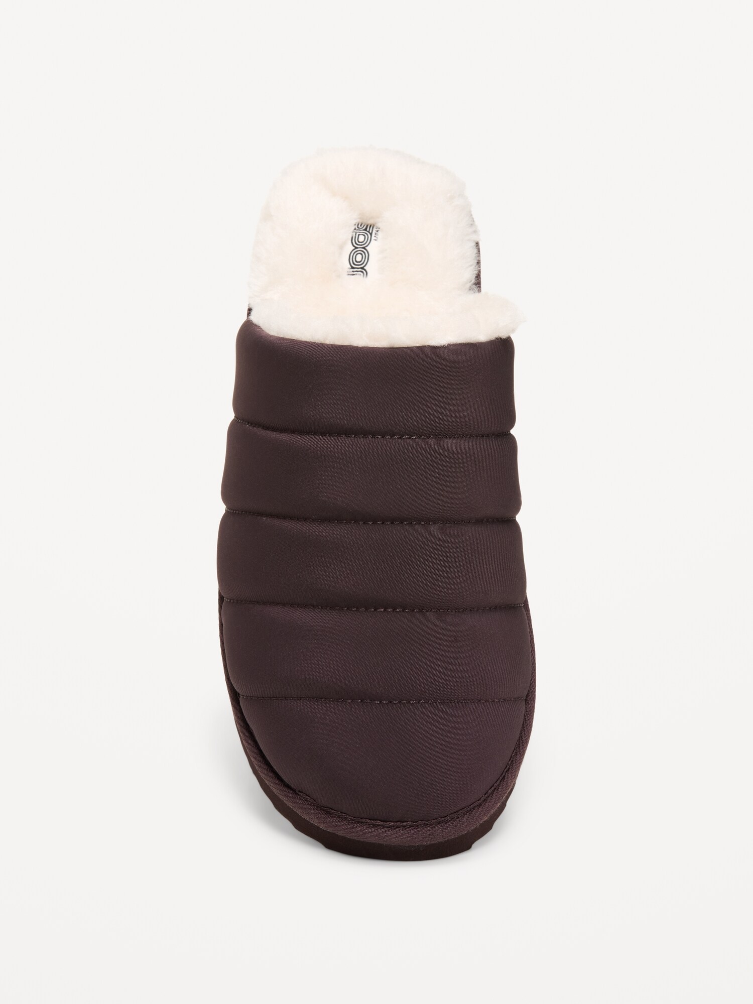 Женские тапочки Old Navy Puffer Sherpa Slippers for Women, цвет: Чёрный кофейный — фото 2
