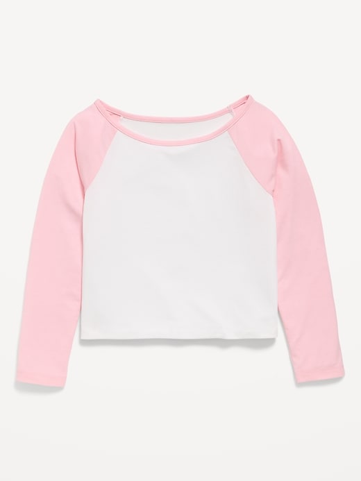 Long-Sleeve Raglan Cropped T-Shirt for Girls | Old Navy