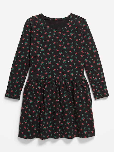 Printed Long-Sleeve Dress for Toddler Girls