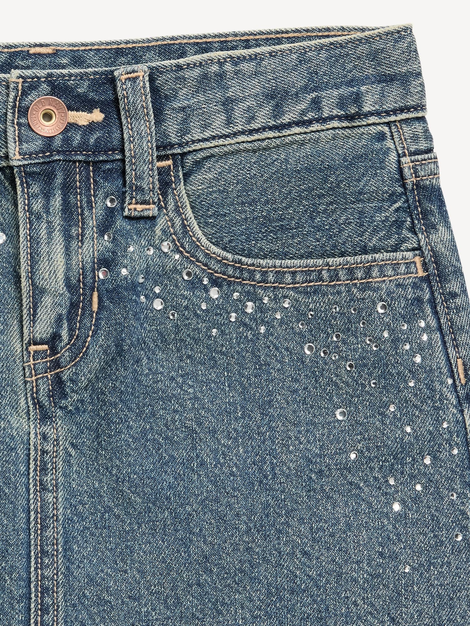 Embellished Denim Skirt for Girls