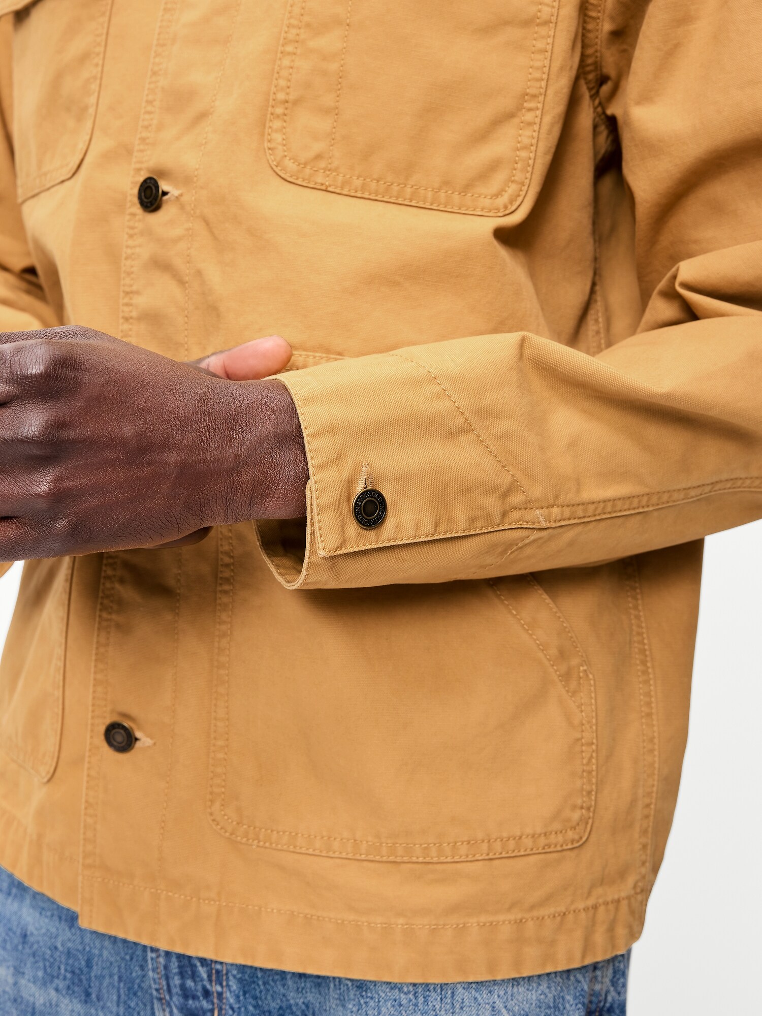 Мужская куртка Old Navy Loose Canvas Workwear, цвет: Honeyed Acorn — фото 5