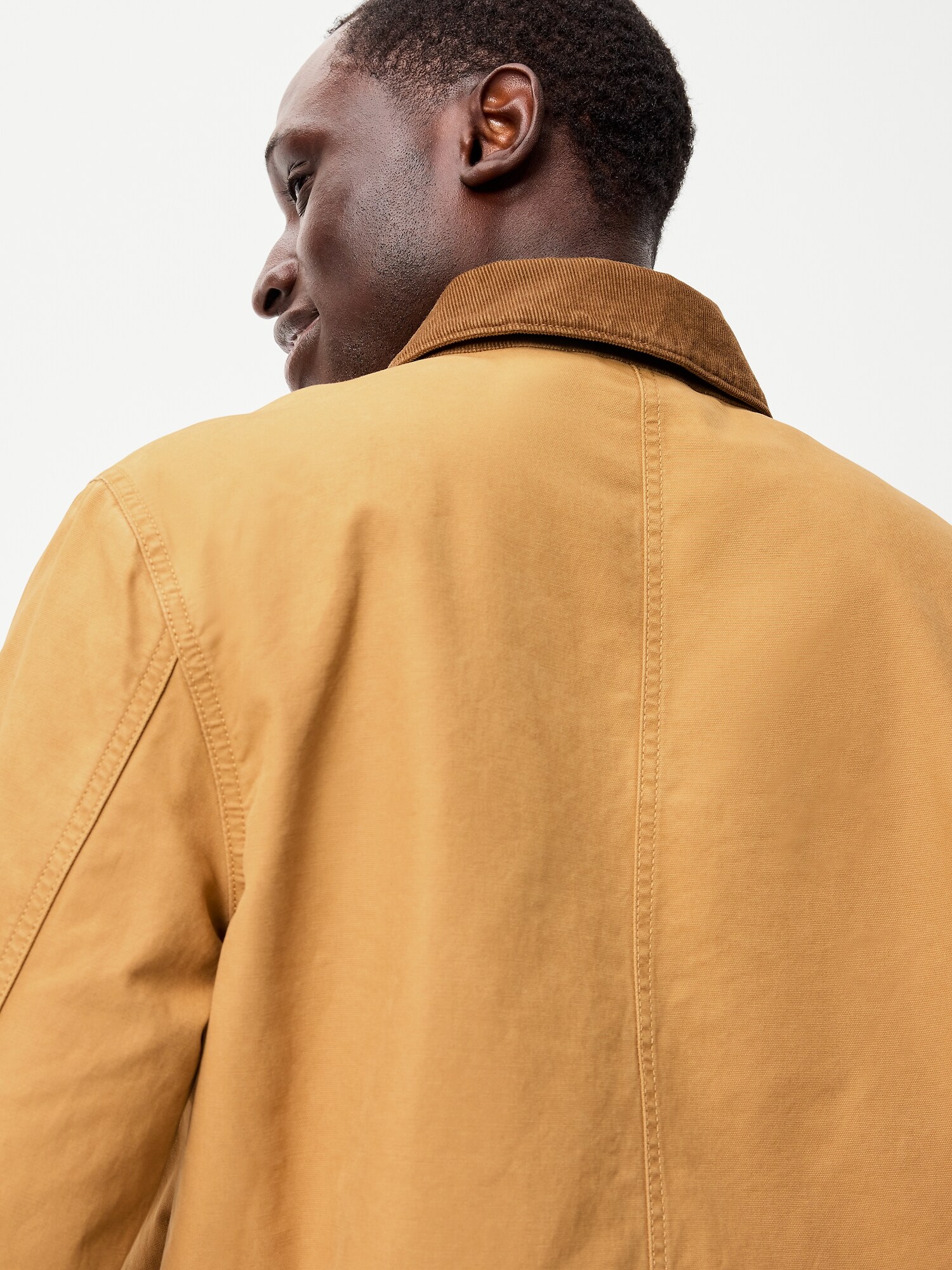 Мужская куртка Old Navy Loose Canvas Workwear, цвет: Honeyed Acorn — фото 6