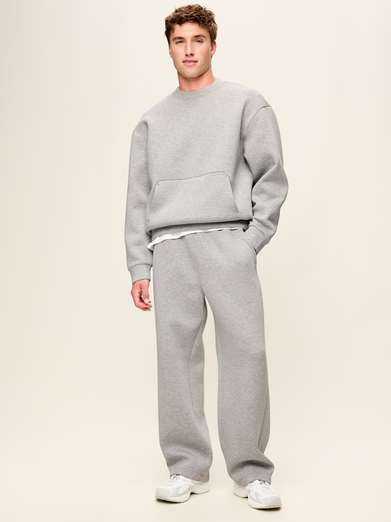 Мужская толстовка Old Navy Oversized Bounce Fleece, цвет: Меланжевый серый — фото 3