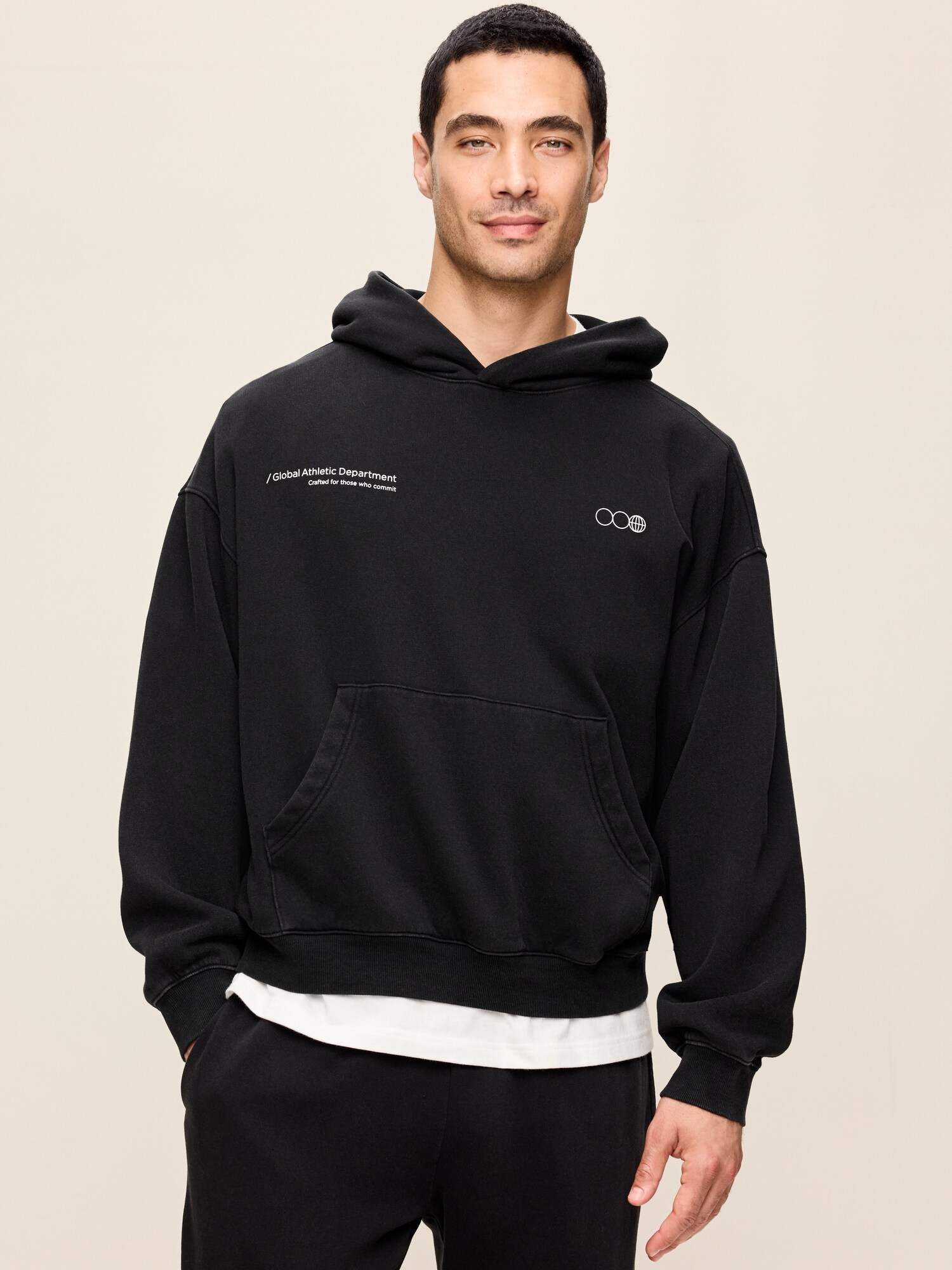 Мужское худи Old Navy Lived-In Pro, цвет: Чёрный
