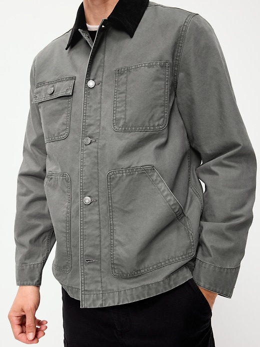 Loose Canvas Workwear Jacket | Old Navy