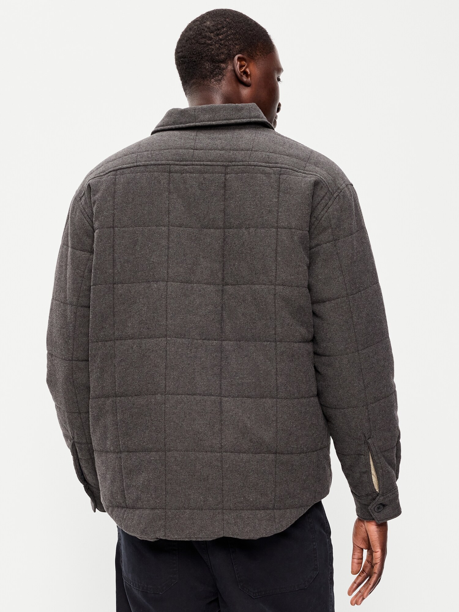 Мужские куртки Old Navy Plaid Flannel Shacket, цвет: Чёрный — фото 2