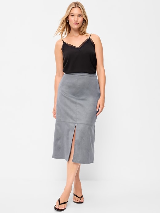 Faux-Suede Pencil Midi Skirt | Old Navy